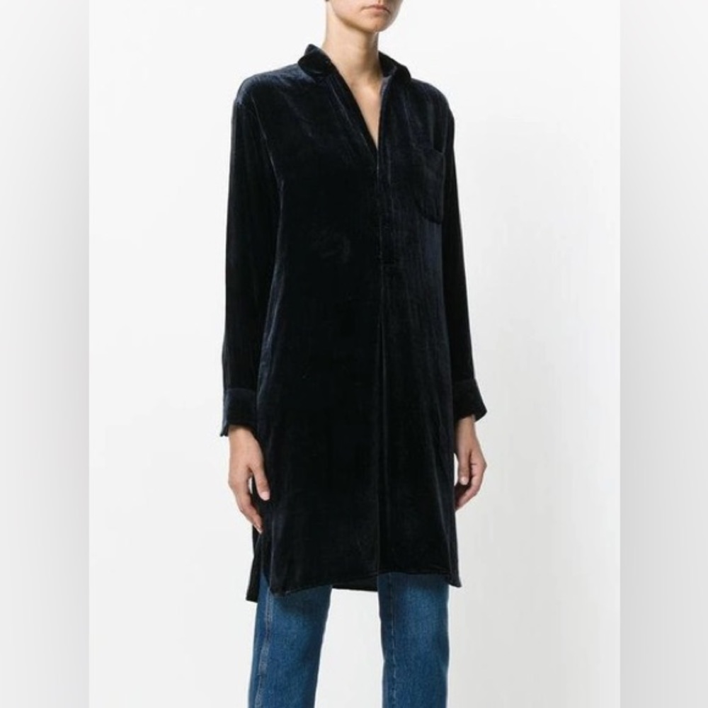 Vince velvet shirt dress